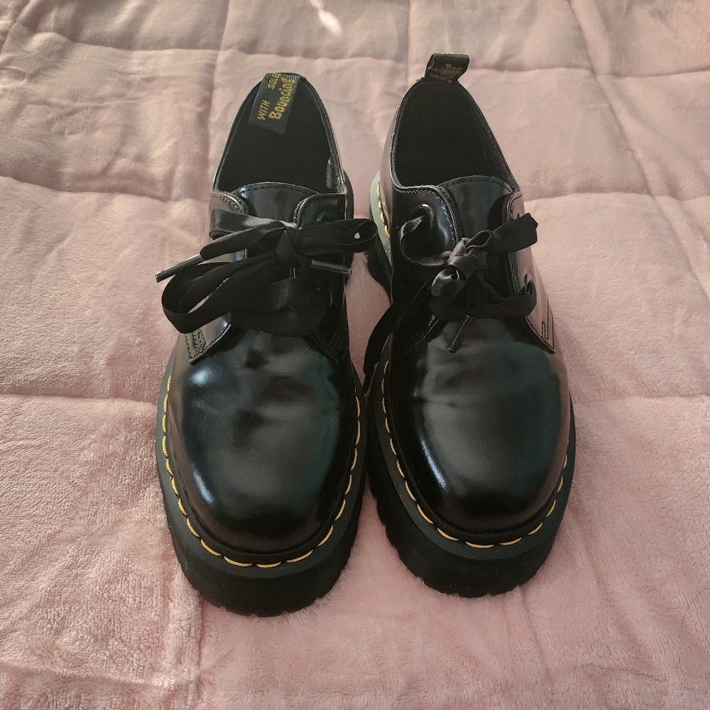 Dr. Martens Black Platform Lace-Up Shoes | Y2K Grunge - Picture 7 of 8
